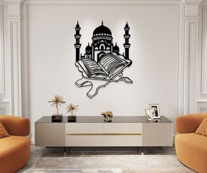 Art mural islamique métallique au design moderne adapté au décor d'entrée accueillant et au style culturel de la maison - Product Image 4