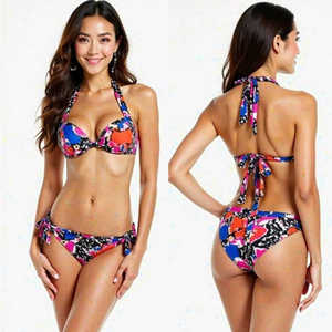 Conjunto de Bikini brasileño con sujetadores ajustables con cordón al por mayor, ropa de playa personalizada sublimada para mujer, Colección lista para enviar - Product Image 1