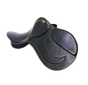 Kit de selle vétérinaire à siège profond pour grands animaux en cuir cheval bride circonférence étriers tapis de selle de qualité supérieure noir - Product Image 2