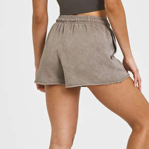 Pantalones Cortos Casuales de Algodón Francés 100% del Fabricante, Cintura Elástica, Transpirables, para Mujer - Product Image 2