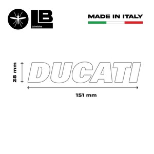 Kit di 2 Adesivi Neri per Serbatoio Moto Ducati, Decalcomanie Personalizzate per Serbatoi Moto - Product Image 2