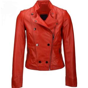 Nouveau design en cuir véritable fermeture éclair respirant femmes veste fille style moderne et intérieur extérieur poches OEM en gros 2024 - Product Image 1