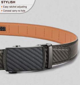 Personalizado OEM de alta calidad elegante vestido cinturones trinquete hebilla Hombres Nuevo diseño cinturones de cuero genuino precio al por mayor opciones de logotipo - Product Image 2