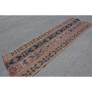 Alfombra turca vintage, estilo clásico de retazos, 31x97 pies, acentos negros y naranjas, lana, área grande, alfombra para sala de estar para adolescentes - Product Image 2