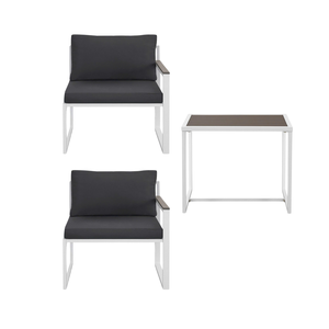 Ventes directes d'usine ensemble de patio extérieur tables de couleur grise chaises emballage en carton ensemble Bari cadre en acier fabriqué au Vietnam - Product Image 1