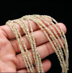 Hebras de cuentas en forma de pepita sin cortar de diamante amarillo Natural, cuentas de diamantes amarillos sueltos de 2,5-3mm para la fabricación de joyas, venta al por mayor, tasa a granel - Product Image 1