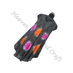 Robe longue en rayonne imprimée Tie Dye pour femmes Robe parapluie Tie Dye Colorful Design Rayon Beach Wear Umbrella Tie Dye Dress - Product Image 6