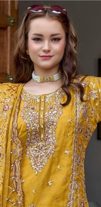 Salwar Kameez de Organza Suave Bordado, Corte Regular, para Mujeres Adultas, Ropa de Fiesta con Función de Secado Rápido y Dupatta, para Todas las Temporadas - Product Image 3