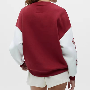 High Quality Custom Soft Woven Cotton Fleece Printed Embroidery Pullover <b>Crewneck</b> Sweatshirt for Women Winter - Product Image 2