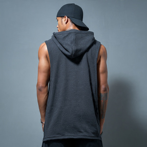 Vêtements de fitness sans manches à capuche hommes Bodybuilder entraînement pull à capuche hommes Jogging course sans manches capuche Singlet haut hommes - Product Image 5