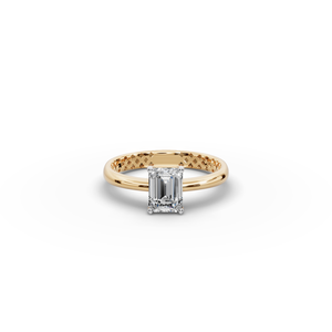 Anillo Solitario de Esmeralda con Diamante Cultivado en Laboratorio de 1 TCW, Joyería Elegante y Lujosa - Product Image 1