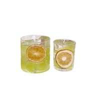 Kleinserienproduktion Personalisierte Valentinstag-Geschenkkerze Zitronen-Aromatherapie im Glasgefäß Wohndekor-Geschenk Gelwachskerze