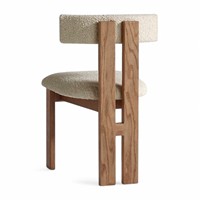 Chaises de salle à manger en teck massif de haute qualité, rembourrées en tissu bouclé, pour la maison, le bureau, le bar, l'entrepôt, le parc
