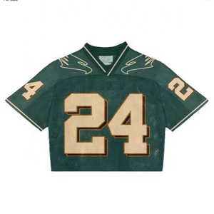 Maillot de football américain pour hommes en polyester respirant et anti-humidité, à manches courtes, en maille, avec patchwork imprimé, personnalisable en gros - Product Image 1