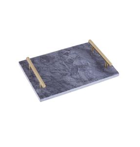 Plateau en marbre de forme ronde de la meilleure qualité plateau de service de nourriture ramadan au design attrayant pour accessoires de cuisine par le monde métallique indien - Product Image 6