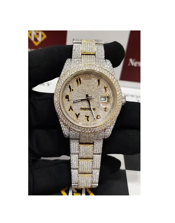 Top Quality Famous Unique Style Watches DEF Color VVS Moissanite Diamond Iced Out Hip Hop Bling Bustdown Wrist Watches Men's