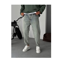 Jean en denim tissé pour homme, coupe large, décontracté, style hip-hop, printemps-hiver, streetwear, respirant, lavable, écologique, 100% coton, ODM, effet délavé