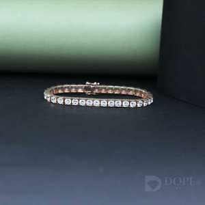 Bracelet en diamant de taille ronde cultivé en laboratoire en or massif 14kt pour chaque cadeau d'anniversaire - Product Image 3