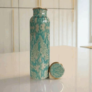 Bouteille d'eau potable en cuivre pur de la collection vintage imprimée en émail de taille personnalisée pour les cadeaux de yoga de gymnastique d'école de bureau vente en gros - Product Image 3