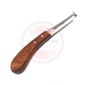 Venta caliente diestro zurdo caballo herrador casco cuchillo mango de madera instrumentos veterinarios para la venta - Product Image 2