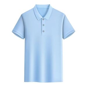 Polo de color personalizado liso para hombre, camiseta de mezcla de algodón informal de manga corta con cuello, ropa informal perfecta - Product Image 5
