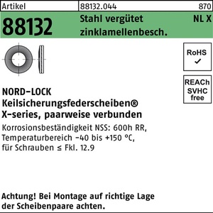Arandela de zinc templado R 88132 NLX 12 Sta 200 unidades de NORD-LOCK - Product Image 1