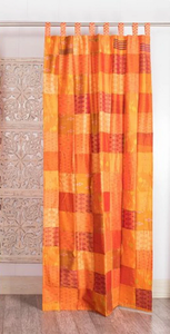 Home Decorative Cotton <b>Curtain</b> Indian Handmade Patchwork Printed Long <b>Curtains</b> Boho Style Hippie Silk Sari Room Decor Drapes - Product Image 2
