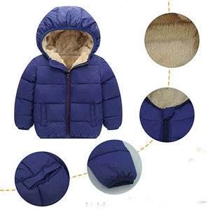 Chaquetas de invierno impermeables personalizadas con capucha Color OEM Logo Service Bubble Chaquetas para niños en color azul Ropa al aire libre para unisex - Product Image 5
