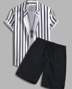 Conjunto de camisetas informales de verano para hombre de alta calidad, traje de pantalones cortos, camiseta personalizada, conjuntos de pantalones cortos sólidos, conjunto estampado de 2 piezas para hombre - Product Image 4