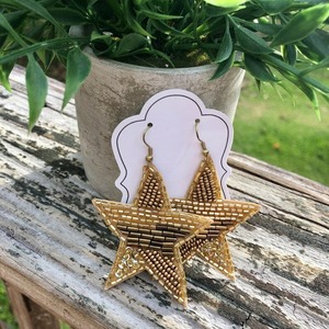 Pendientes de cuentas de semillas hechos a mano de la mejor calidad, ligeros, de forma ovalada, estilo budista, HUSSAIN CRAFTS, bordados de moda duraderos - Product Image 2