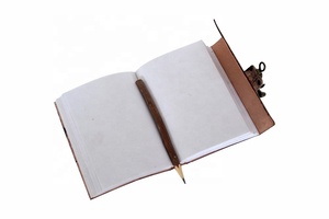 Pentagramme en relief en cuir véritable Journal Journal fait à la main Vintage blanc Pages Journal cadeau gratuit grossiste Journal carnet de notes - Product Image 3