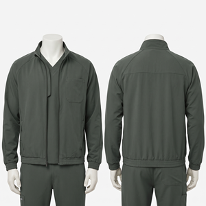 Blouson de travail unisexe haut de gamme en toile 240g, bleu marine gaufré, style hiver, à capuche, respirant, imperméable, OEM ODM - Product Image 5