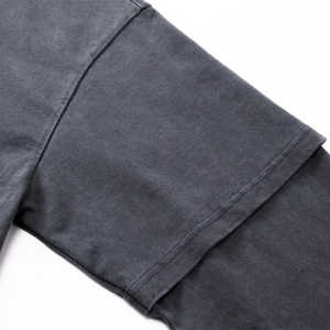 เสื้อยืดผ้าฝ้าย100% สองชั้นสำหรับผู้ชายเสื้อยืดพิมพ์ลายแขนสองชั้น - Product Image 3