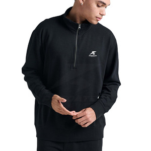 Suéter con cremallera de cuarto de mezcla de algodón de alta calidad con ropa personalizada, sensación ligera e informal - Product Image 2