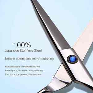 Ciseaux de coupe de cheveux professionnels en acier inoxydable pour salon de coiffure Logo et couleurs personnalisés Pointe de lame tranchante-Outil de beauté - Product Image 4