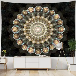 Hermoso tapiz de pared Mandala Tapiz colgante de pared Algodón Hippie Indian Twin Queen Tapiz de colcha hecho a mano a precio barato