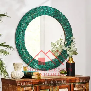绿色家居装饰花式墙镜客厅装饰用途圆框定制尺寸绿色新魅力墙镜