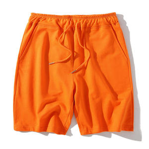 Pantalones Cortos Personalizados para Hombre, Color Naranja Sólido, de Algodón, con Cordón, Estilo Casual, Cintura Media, Tejido Transpirable - Product Image 1