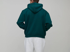 Sudadera con capucha de invierno para hombre con letras bordadas, precio mayorista, antiarrugas, de felpa francesa, con cremallera frontal decorativa, de peso pesado - Product Image 3