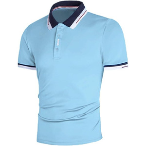 Camisas al por mayor para hombres Tendencia de moda Botón de solapa para hombres Camiseta de manga corta Camiseta blanca para hombres Impresión de logotipo personalizado - Product Image 2