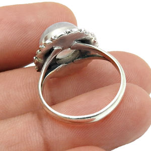 Nouvelle Arrivée Vente en Gros Bijoux Personnalisés Argent Sterling 925 Naturel Arc-en-Ciel Pierre de Lune Forme Ronde Bague Chic Fournisseurs en Vrac - Product Image 4