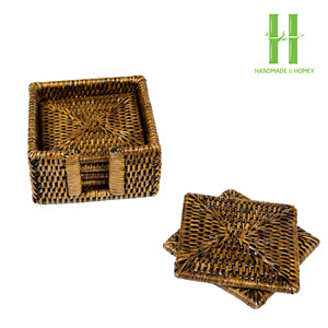 HOT SELLER Rattan Coaster Handmade Wicker Large Table Round Coaster <b>Placemats</b> Table Pad Fringe Home Decoration From Vietnam - Product Image 3