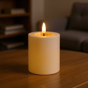 Bougie décorative LED 7x11,3 cm avec effet de flamme dorée et effet de cire 489290 - Product Image 3