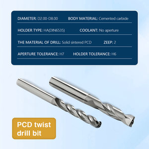 Độ chính xác cao PCD Twist khoan đầy đủ Nib phong cách Kim Cương nghiêng Twist khoan <span class=keywords><strong>bit</strong></span> cho hợp kim đồng nhôm - Product Image 2