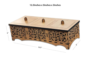 Caja de madera para dulces de frutos secos, bandeja de madera, caja de servicio para mesa, contenedor de almacenamiento decorativo, caja multiusos 3 con tapa - Product Image 2