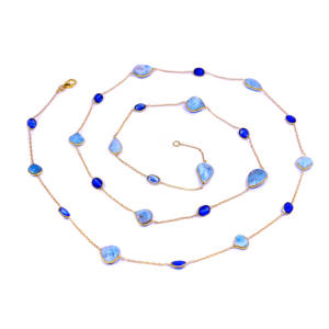 Traditional Sterling Silver Classic <b>Cheap</b> Elegant Amazonite Pearl Gemstones Latest Link <b>Chain</b> Necklace - Product Image 1