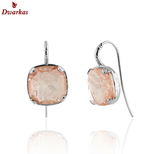Elegantes pendientes de joyería de plata de ley 925 doblete citrino cuarzo piedra preciosa textura banda pendiente colgante - Product Image 4
