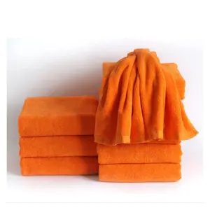 New Year Vintage Classic Solid Embroidery Saffron Orange Colour Best Selling 45x32cm Christmas Hand Face Xmas Gifts Bath Towels