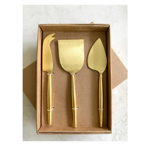 Brass Cheese Set With Brown Box Latest Design Knives Set <b>of</b> 3 Piece Best <b>Gifts</b> Use Brass Cheese Set at Lowest Price - Product Image 6