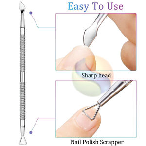 Pousse-cuticules professionnel en acier inoxydable double extrémité de qualité supérieure, outil de beauté avec logo personnalisé - Product Image 4